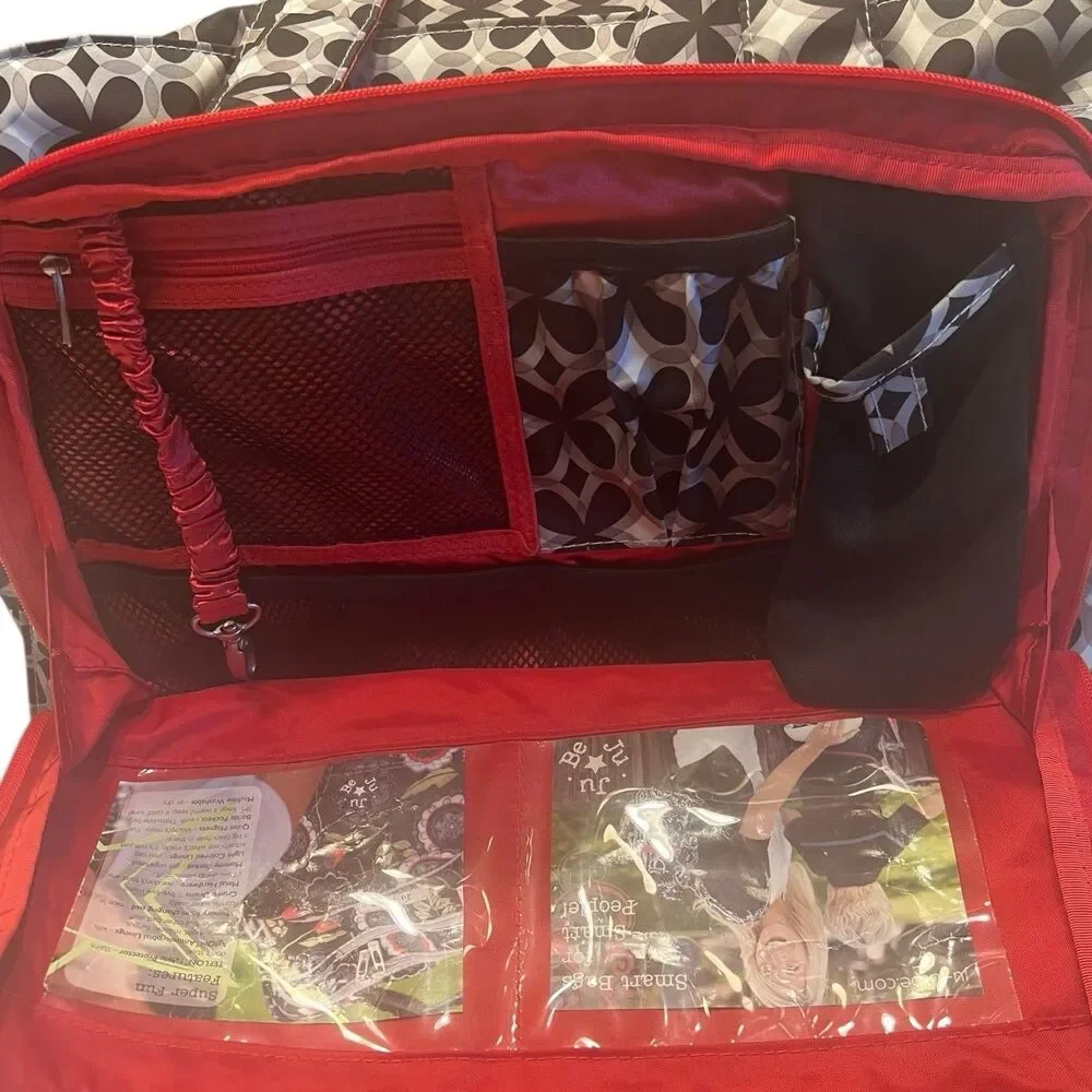 Diaper Bag Large Black Red Floral Travel Everyday JuJuBe Be Prepared Tote